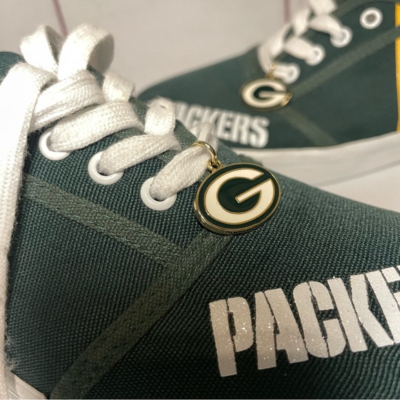 Green Bay Packers Shoes Bradford Exchange Womens Size 8 NFL Licensed Sneakers - Picture 2 of 12